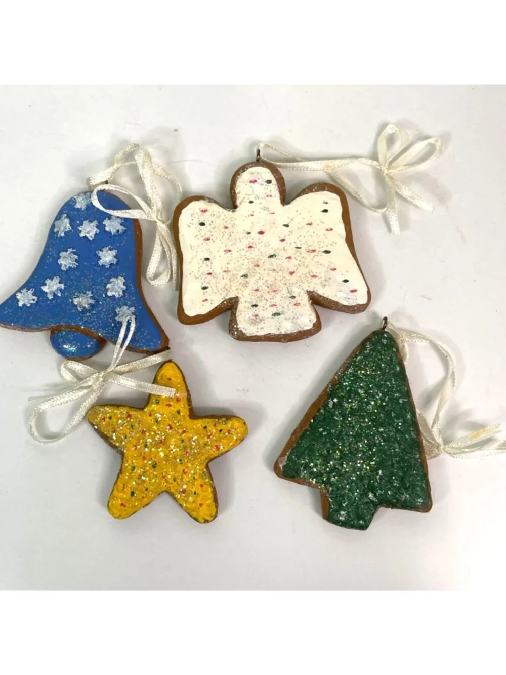 Vintage Cobble Creek Cherrydale Farms Christmas Cookie Ornaments Set of 4 w/ Box
